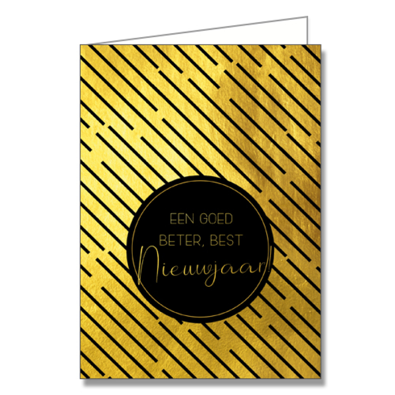 5 stuks Dubbele kerstkaart: een goed, beter, best nieuwjaar 